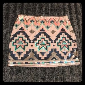 NWT-EXPRESS Geometric Sequin Mini Skirt